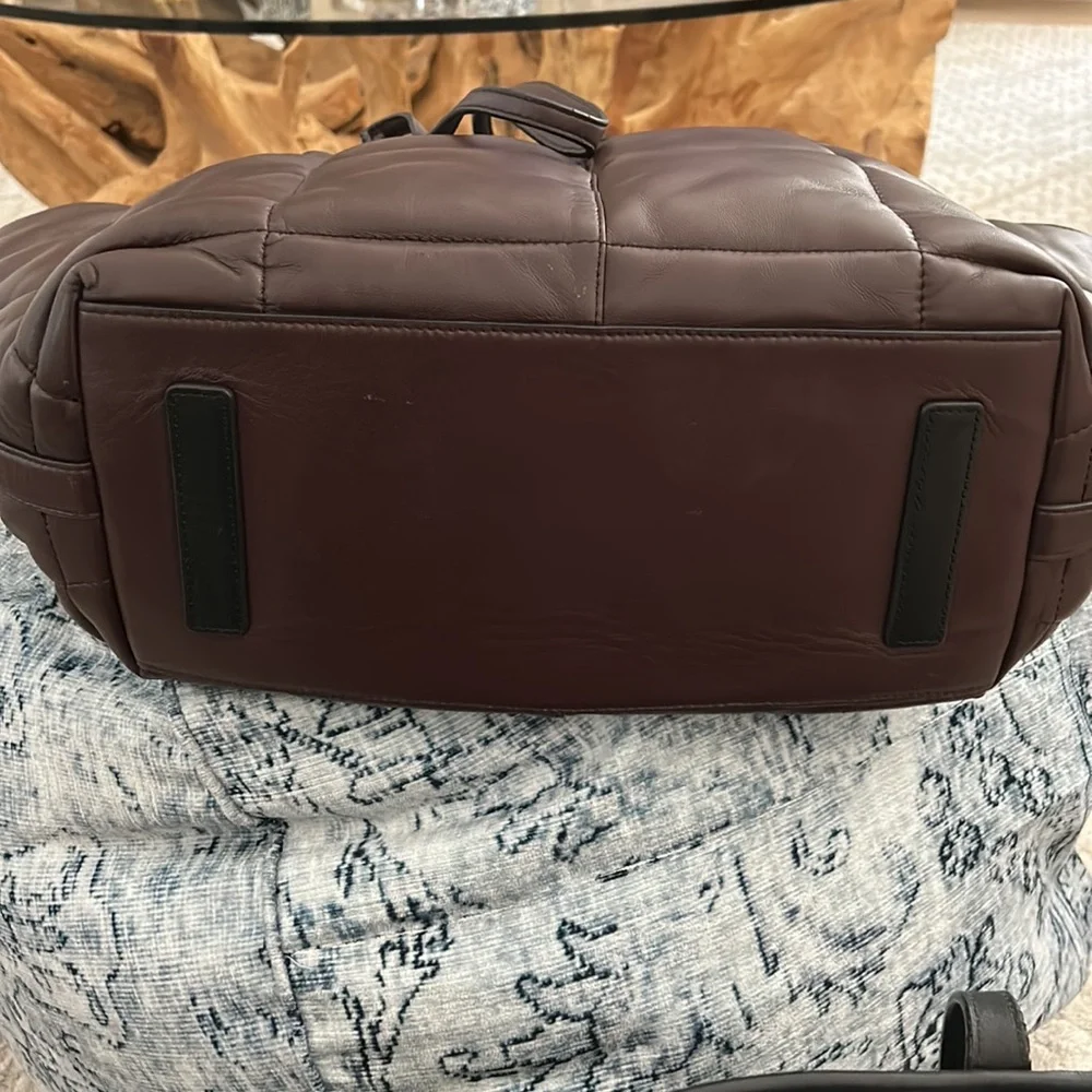 AllSaints Quilted Leather Tote in Deep Brown